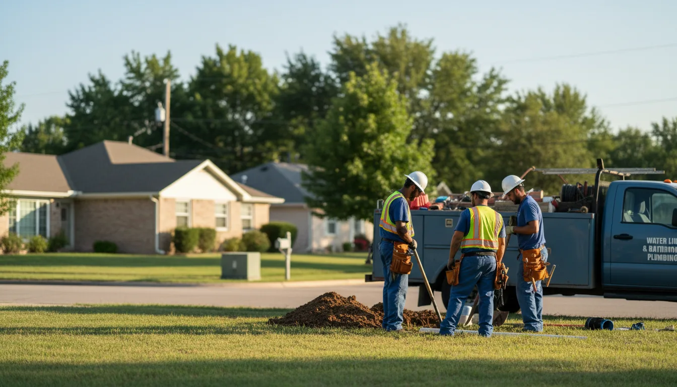 Residential water line and bathroom plumbing service in Benton, IA
